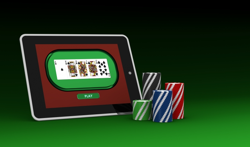 gambling online on a tablet